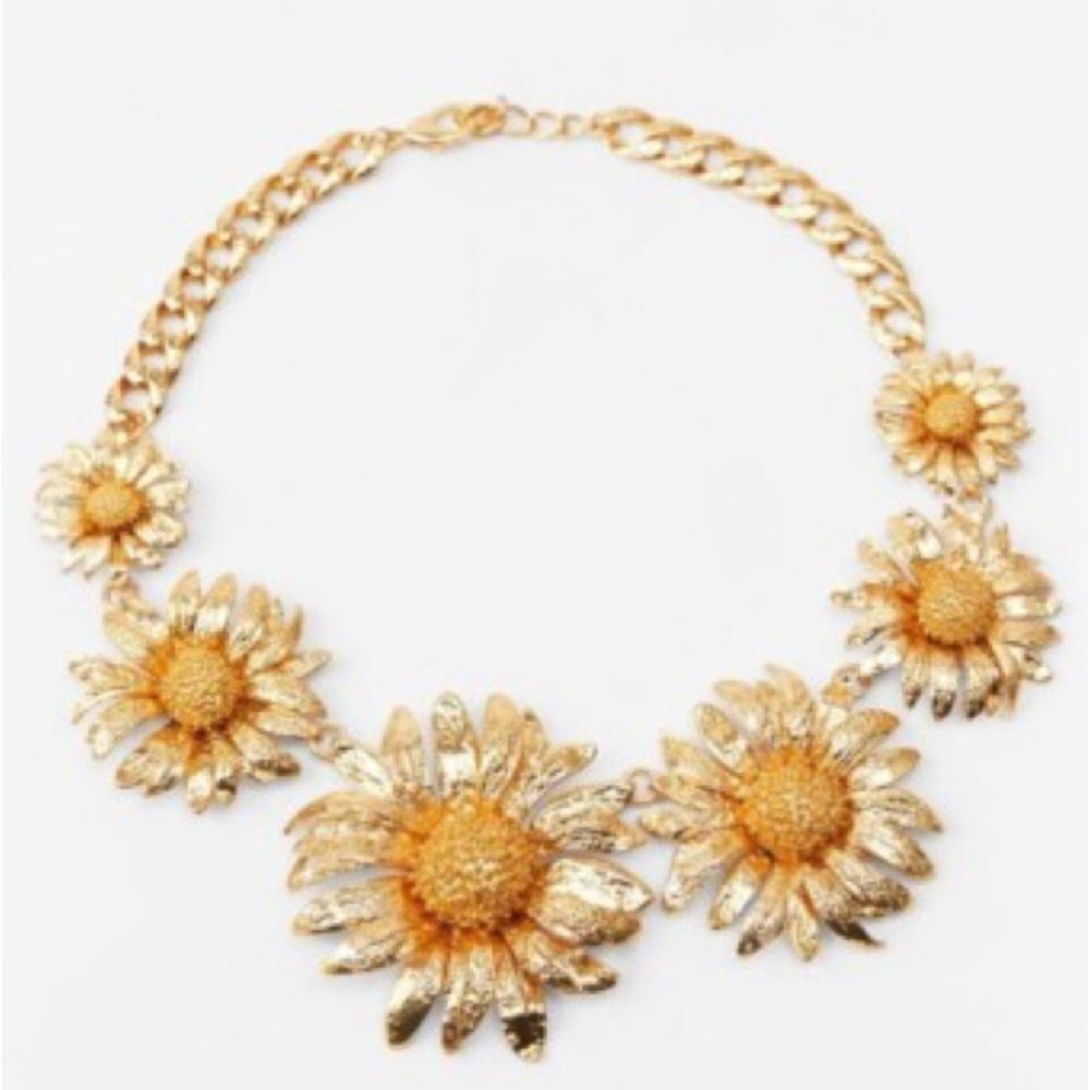 Zara Gold Floral Statement Necklace